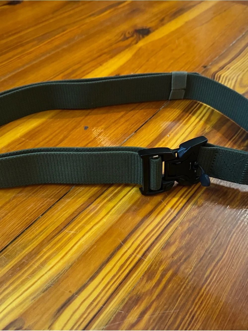 Mens Tactical Web Belt with Quick-Release Buckle - Olive